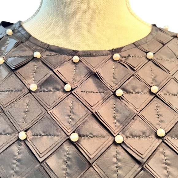 # A021 WHY DRESS BLACK , Hi-LO ROMANTIC 3D Diamond satin patches, pearls - Picture 6 of 12